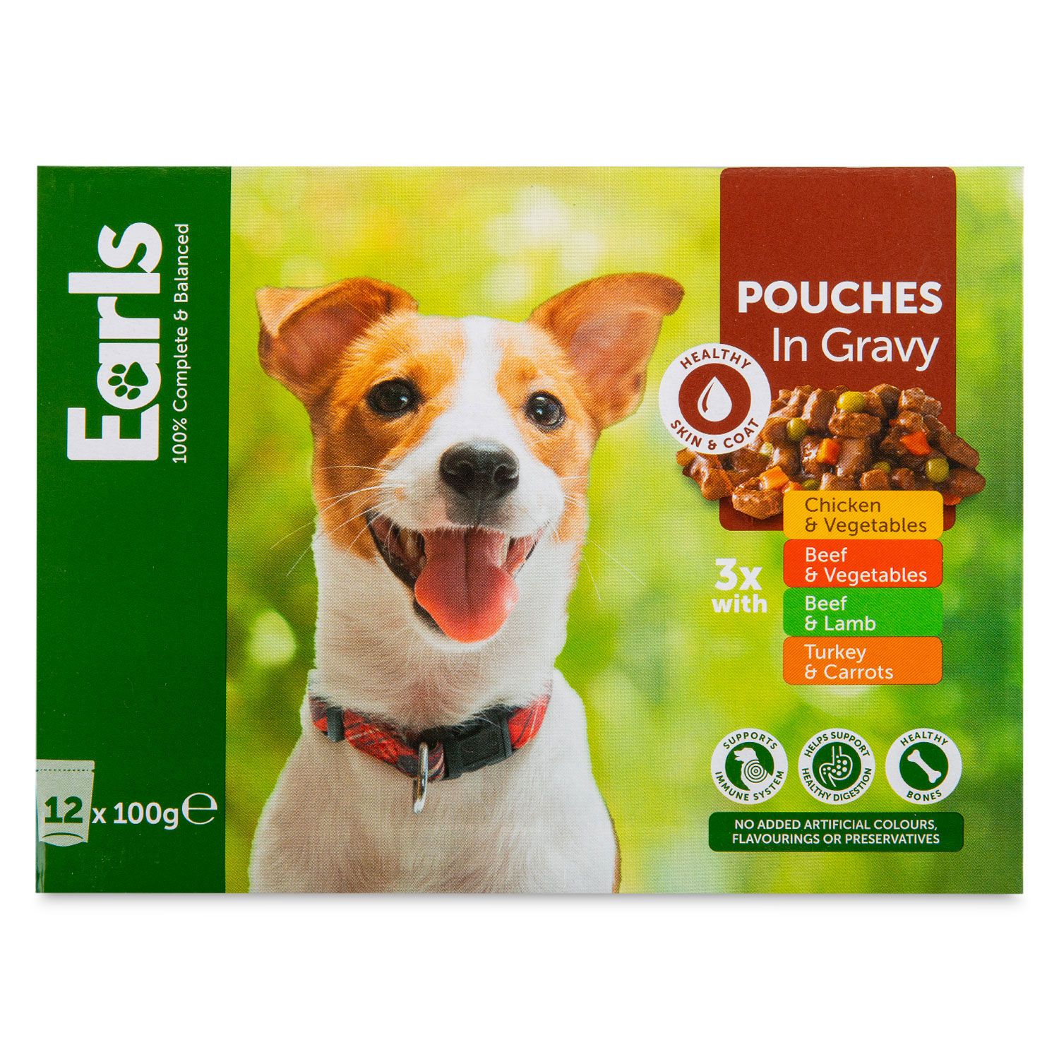 Pouches In Gravy Dog Food 12x100g Earls